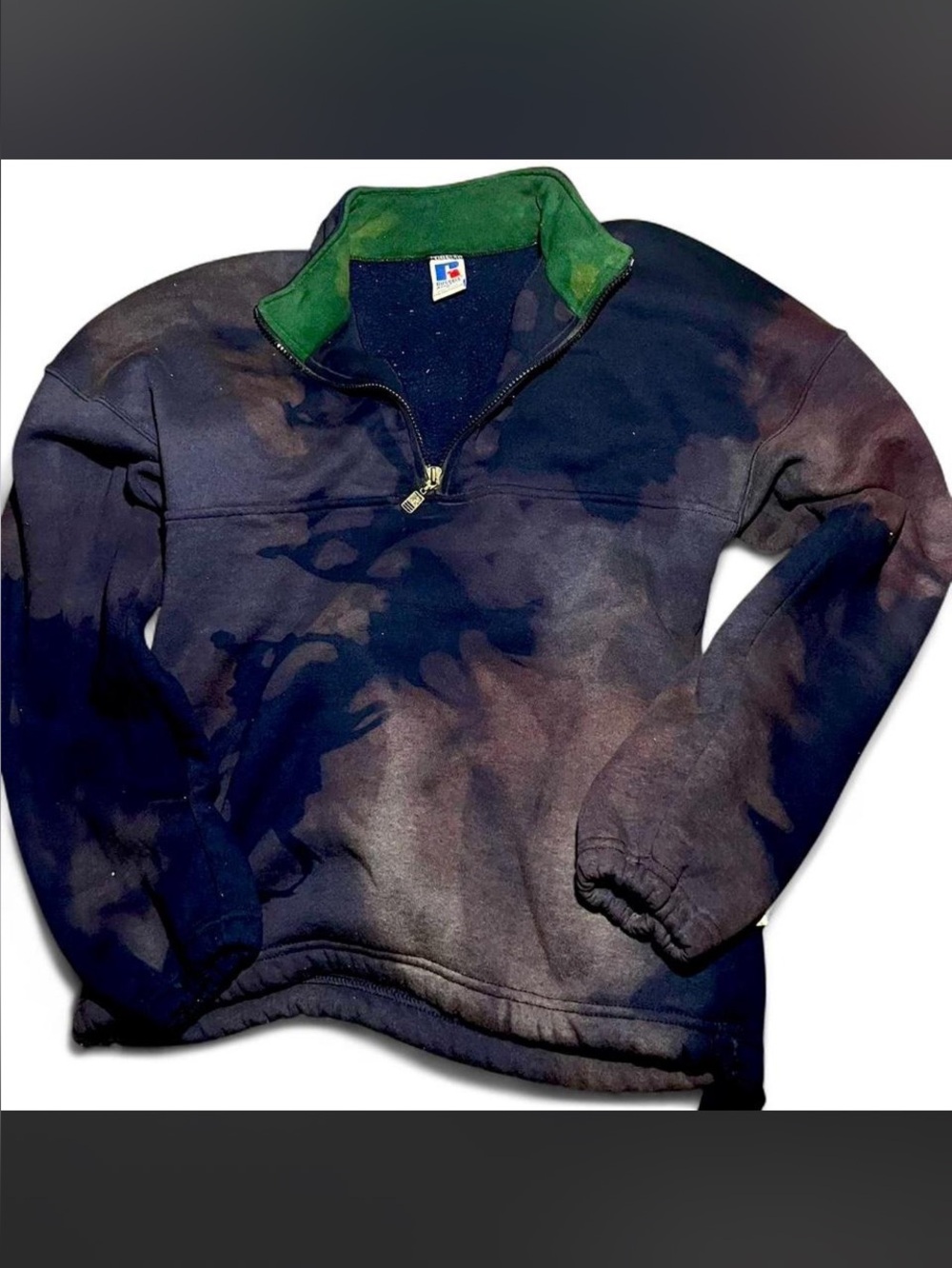 Vintage Russell Athletic 1/4 Zip Sweatshirt XL Sun Faded Bleached Distressed